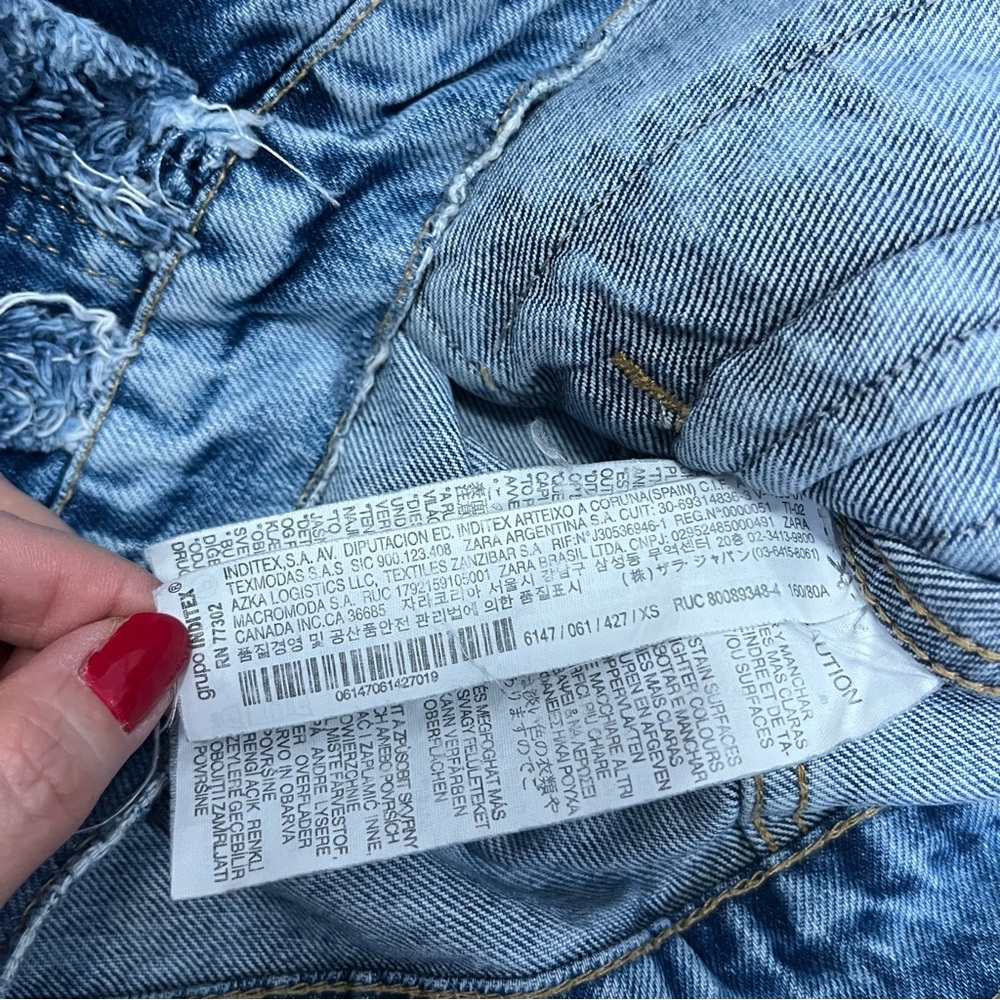 Zara Denim Ruffle Jean Jacket - Picture 9 of 14